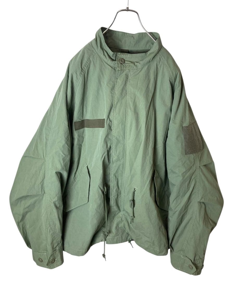 ボアライナー付きライトカーキノーカラーミリタリージャケット春秋冬物ゆったりサイズ