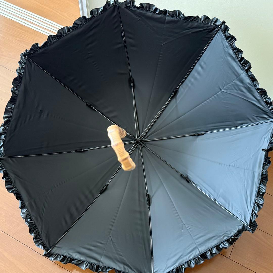 サンバリア　Mサイズ　フリル　ブラック　日傘