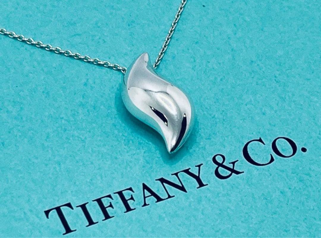 h573 美品　ティファニー　リーフ　ネックレス　シルバー　925