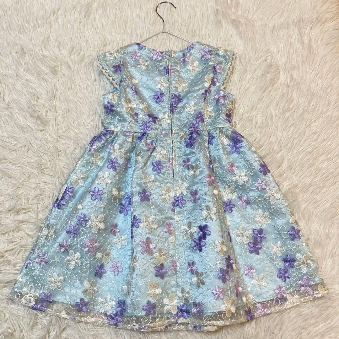 anyFAM フォーマルドレスワンピース花柄刺繍　110cm 七五三入学式発表会