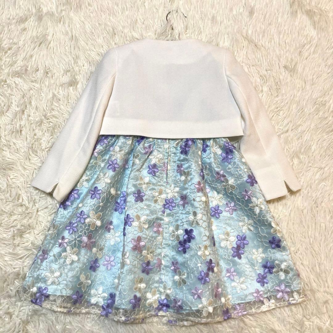 anyFAM フォーマルドレスワンピース花柄刺繍　110cm 七五三入学式発表会