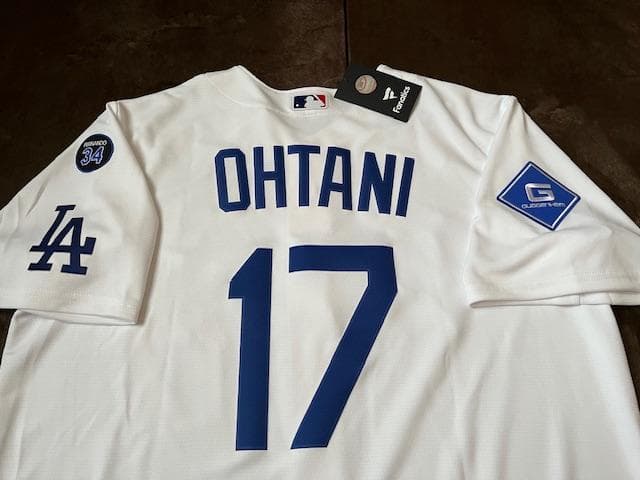 大谷翔平2025WSホームReplicaジャージ♯34&WS2025パッチ付　L
