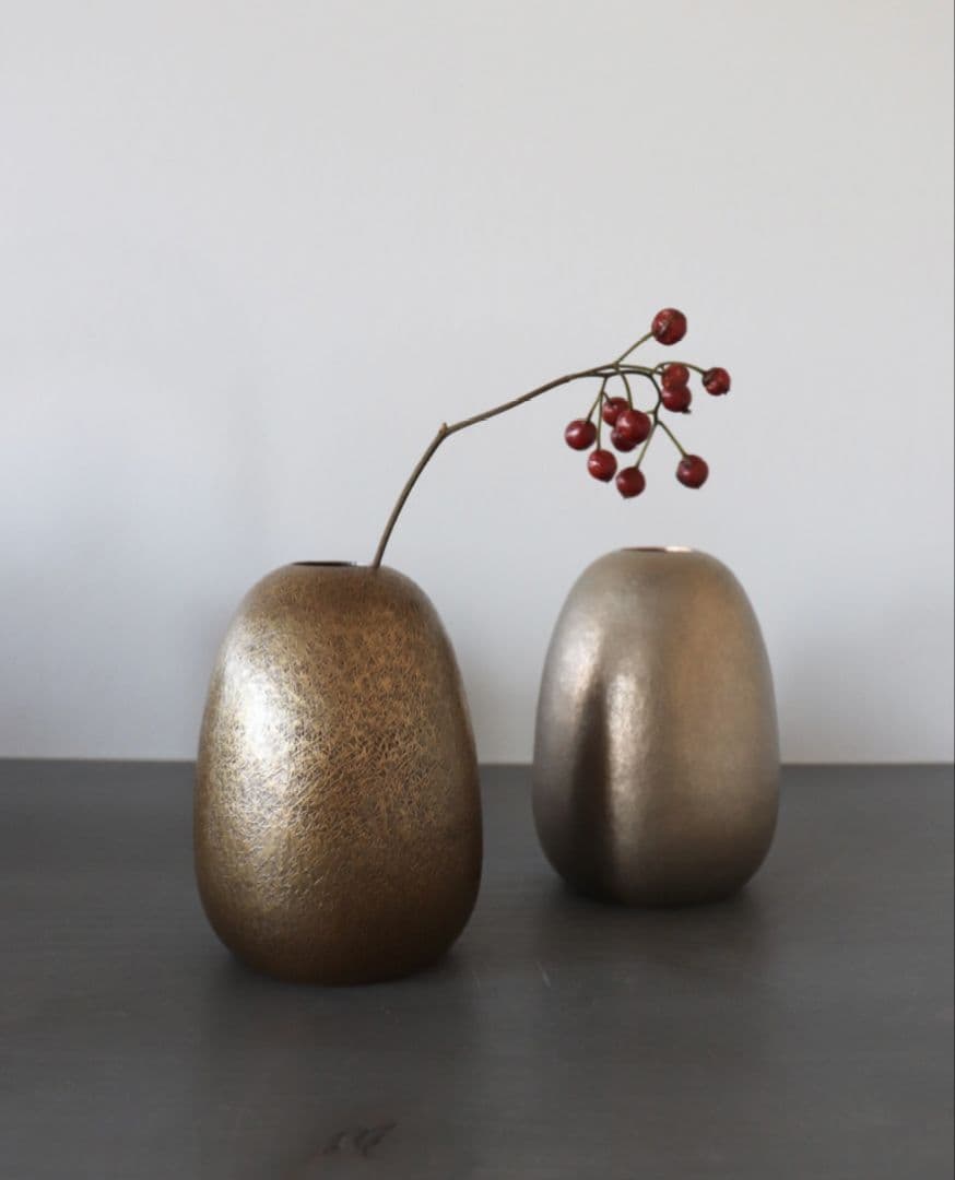 玉川堂 一輪生 繭 素銅色　一輪挿し フラワーベース 花瓶 花器