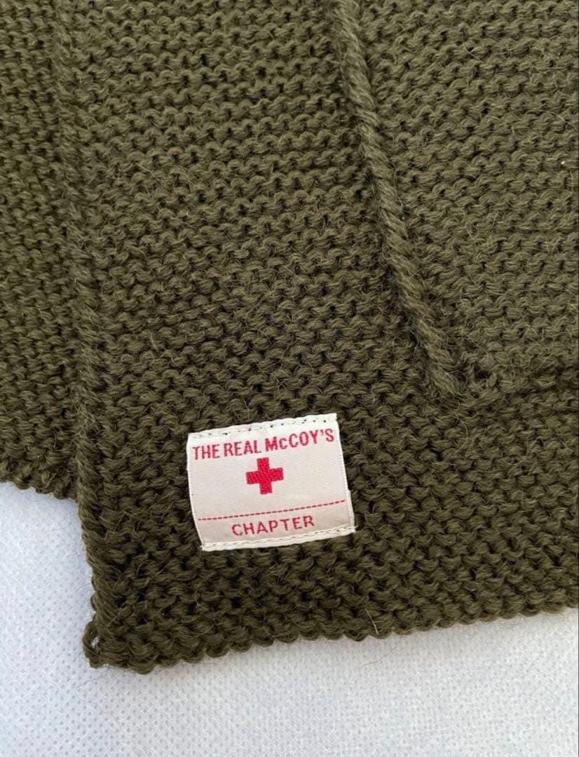 リアルマッコイズ マフラー　ウール100% オリーブ