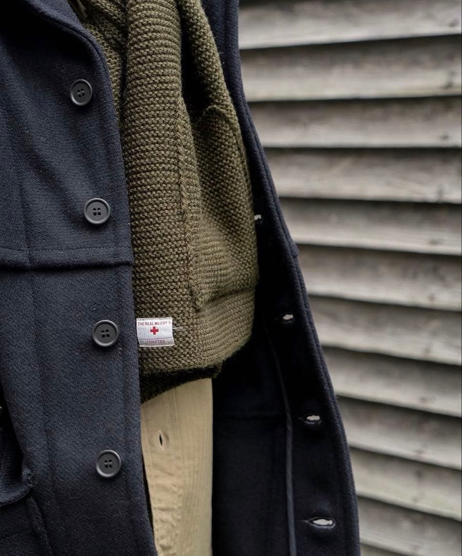 リアルマッコイズ マフラー　ウール100% オリーブ