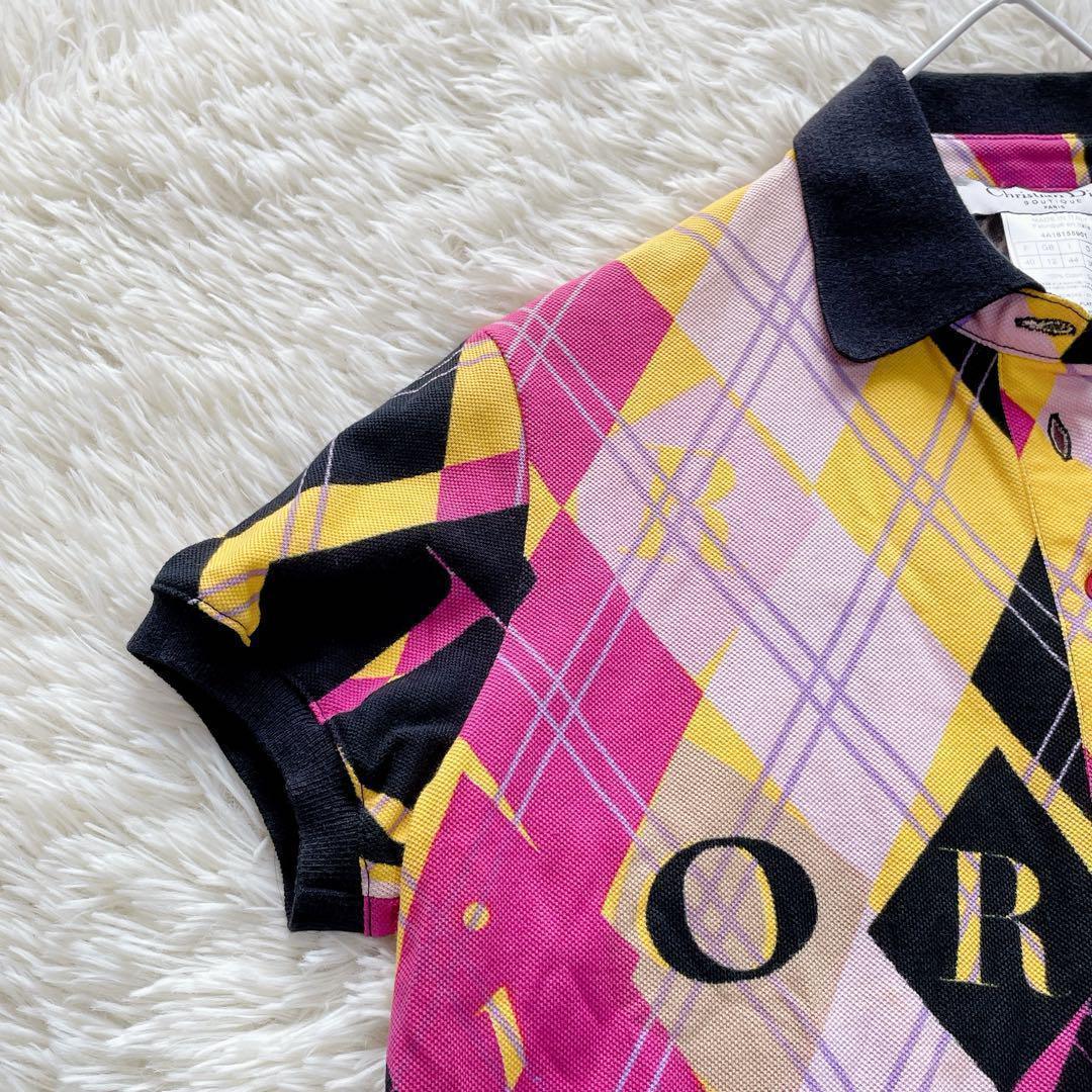 【激レア】Christian Dior　半袖ポロシャツ　ガリアーノ期　総柄　L