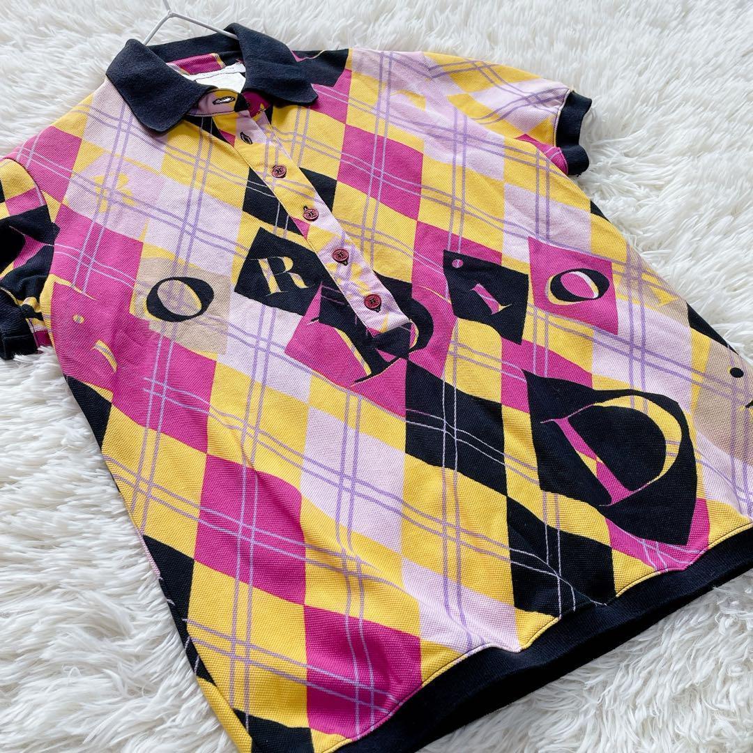 【激レア】Christian Dior　半袖ポロシャツ　ガリアーノ期　総柄　L