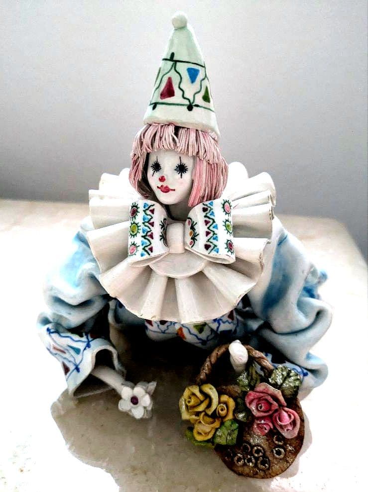 イタリア製　ピエロ　置物　インテリア　人形　 ペルージャの伝統工芸　ビンテージ