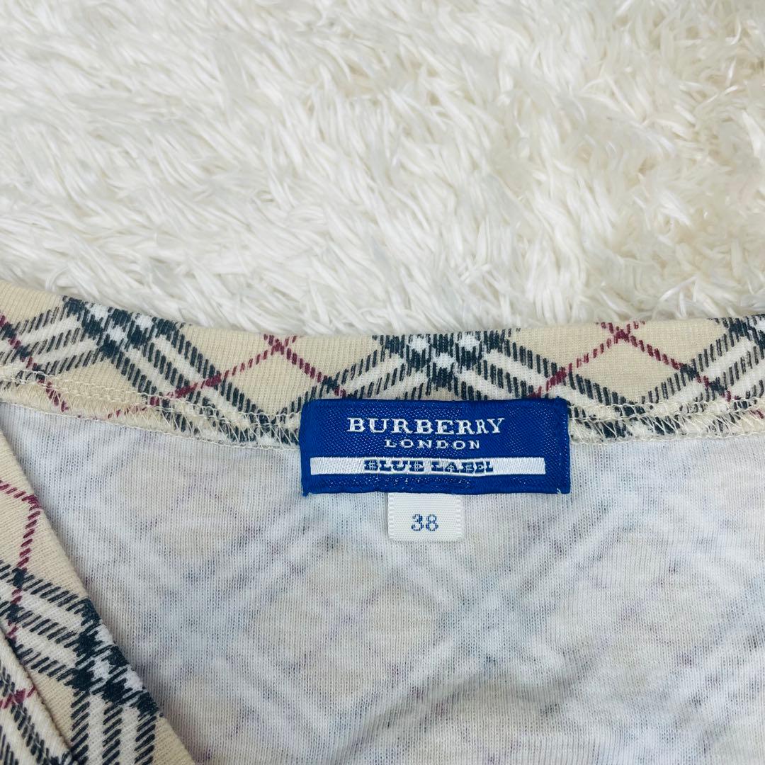 バーバリーブルーレーベル ノースリーブタンクトップ ノバチェック サイドリボン