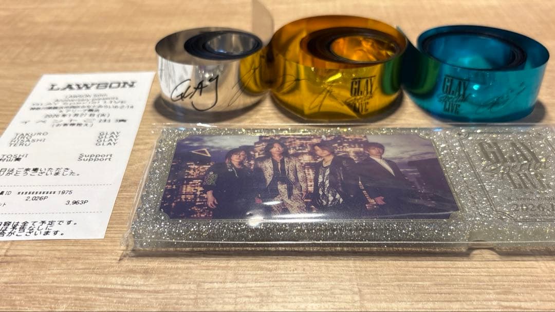 GLAY Special LIVE記念アクリルブロック&銀テープ＆レシート