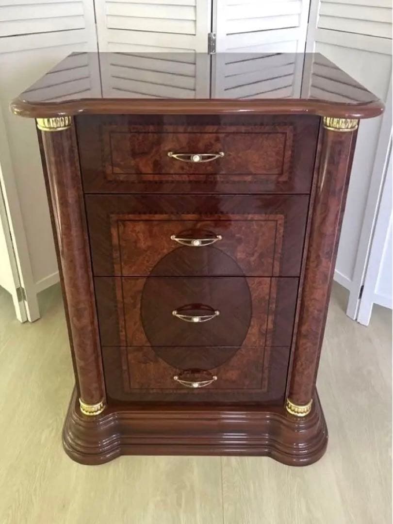 サルタレッリ フローレンス スモール 4段チェスト ウォールナット色