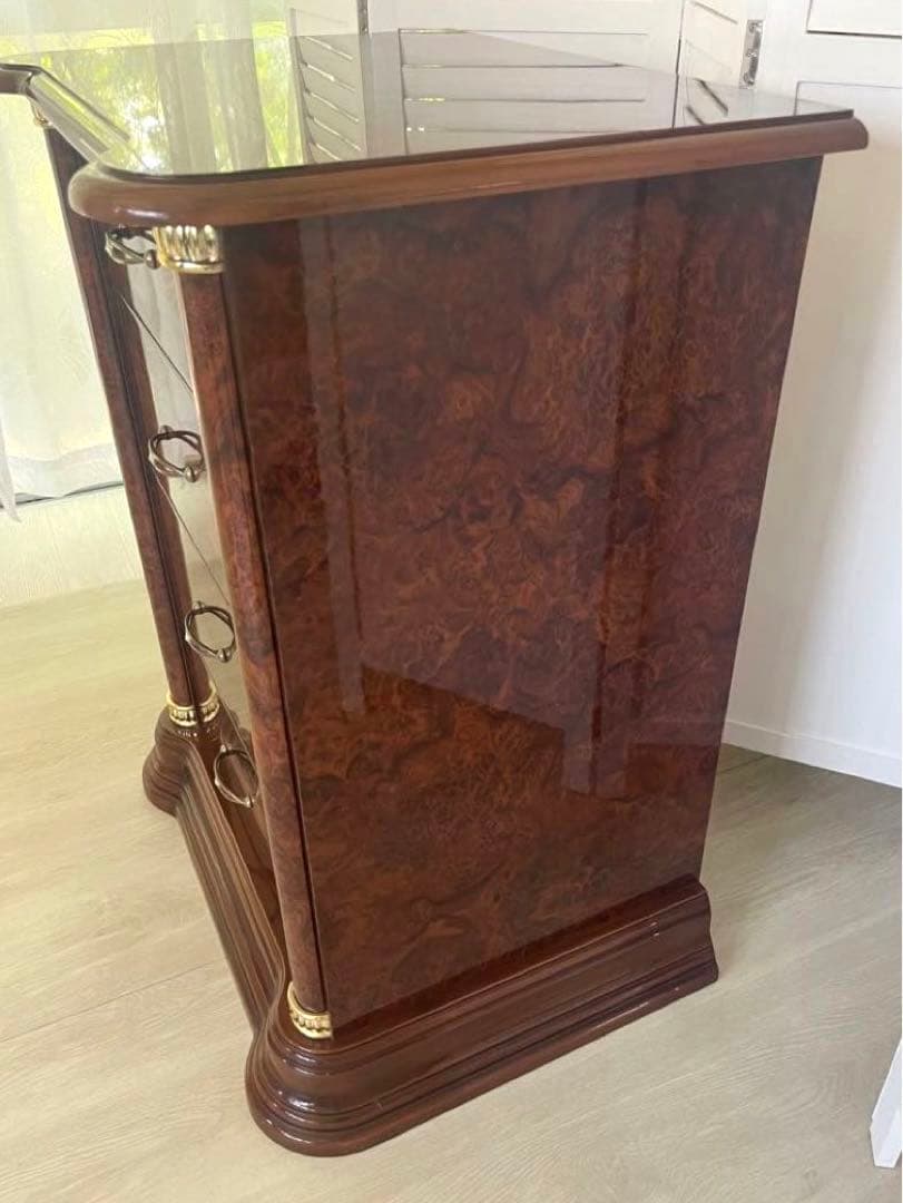 サルタレッリ フローレンス スモール 4段チェスト ウォールナット色