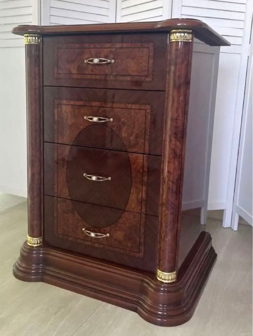 サルタレッリ フローレンス スモール 4段チェスト ウォールナット色