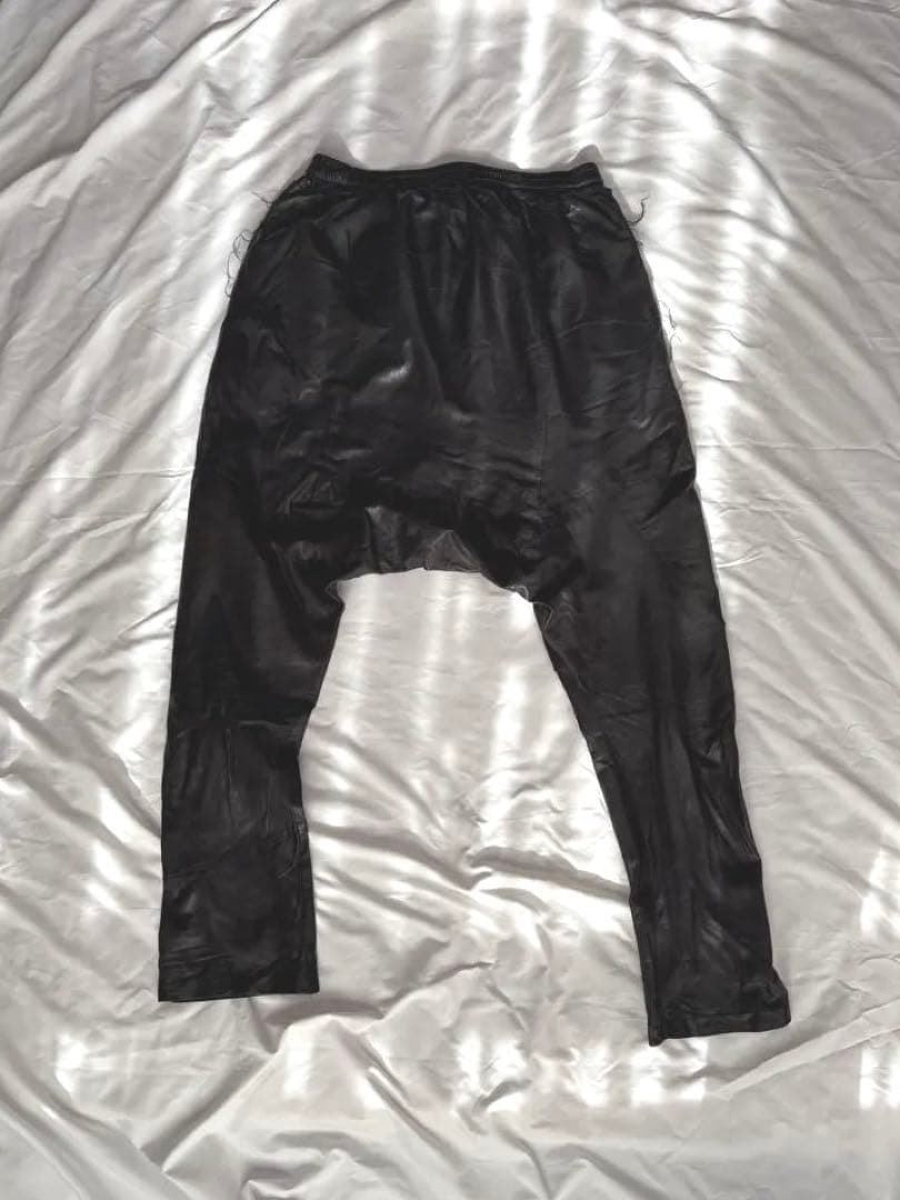 Tuesdaynightbandpracticeレザーサルエルパンツ 黒