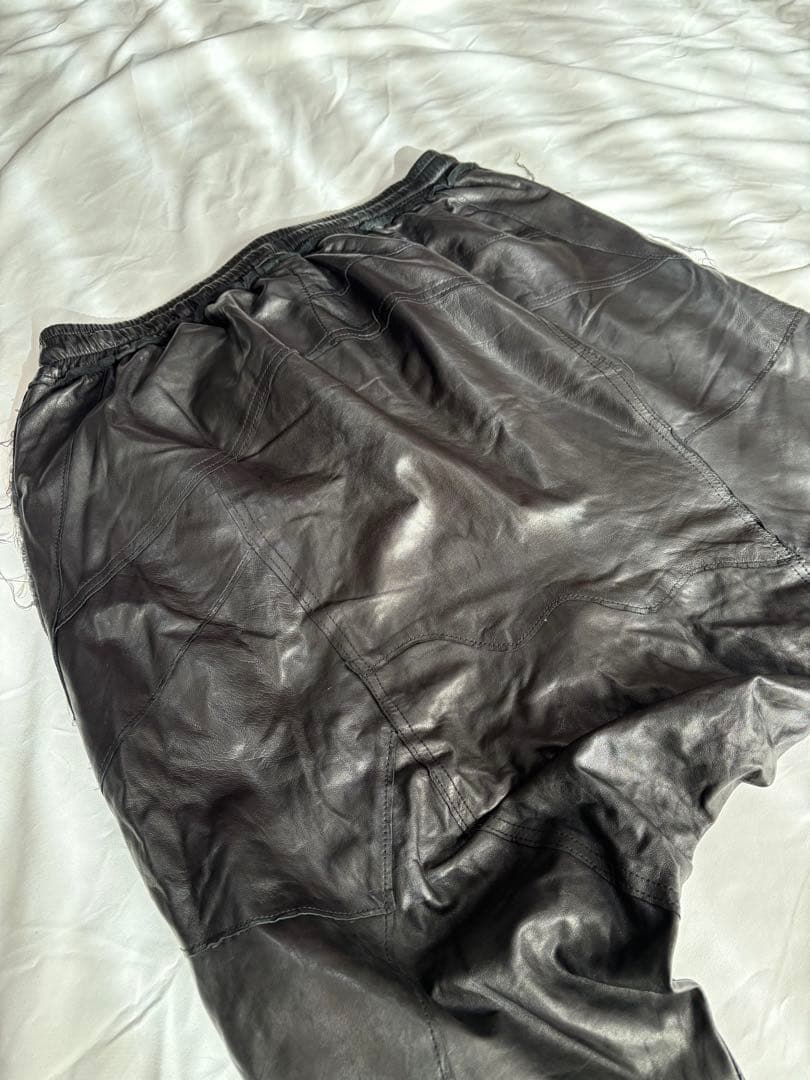 Tuesdaynightbandpracticeレザーサルエルパンツ 黒