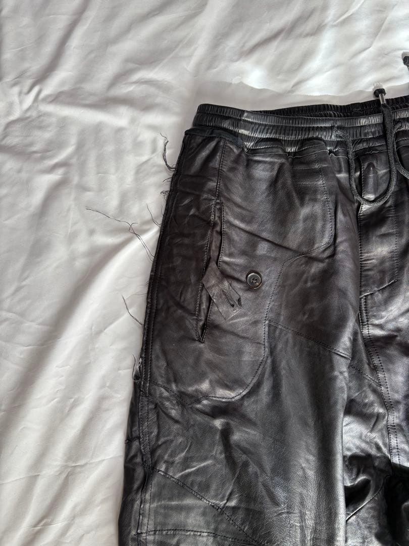 Tuesdaynightbandpracticeレザーサルエルパンツ 黒