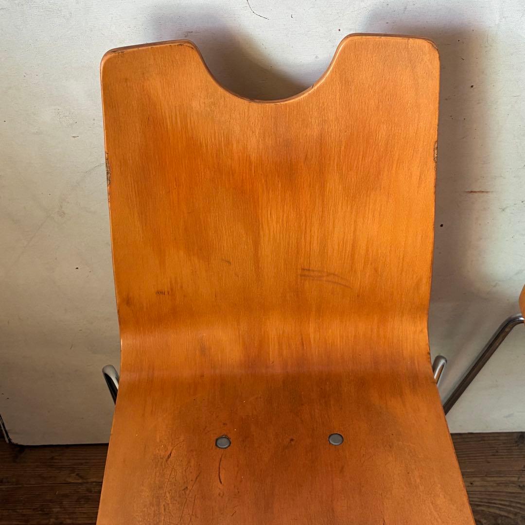 2脚セット ヴィンテージ プライウッド スタッキングチェア