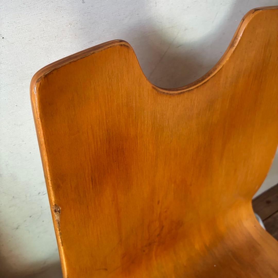 2脚セット ヴィンテージ プライウッド スタッキングチェア