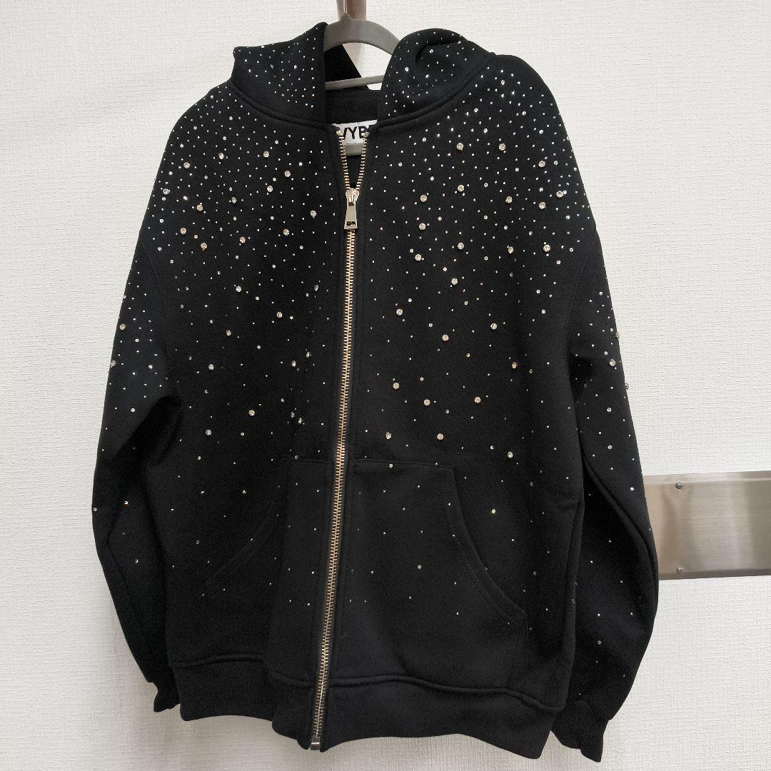 VYBES スパンコール ブラック パーカー