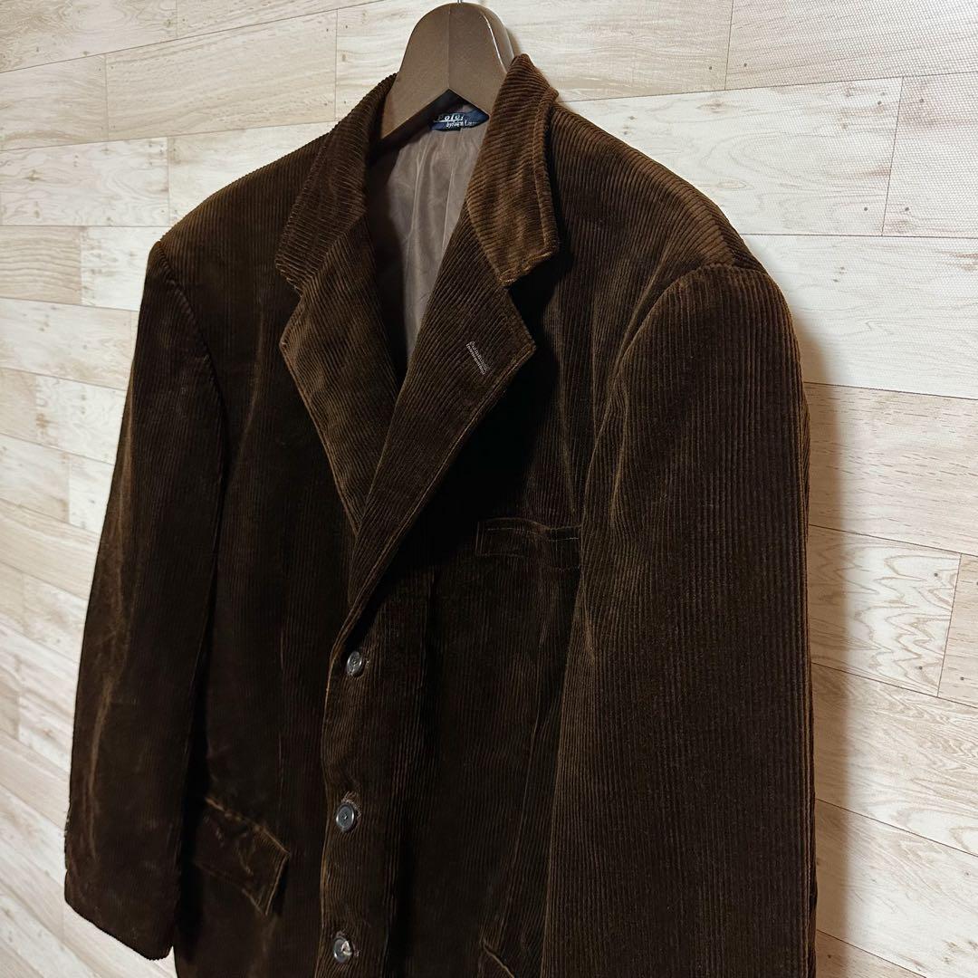 ✨90s ポロラルフローレン　コーデュロイテーラードジャケット ブラウン　XL✨