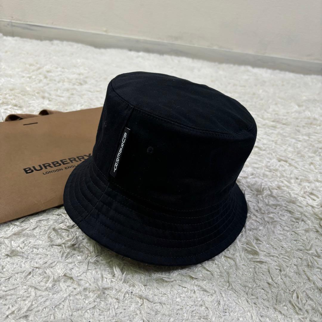 タグ付き新品　バーバリーロンドン イングランド　コットン　バケットハット　M 黒
