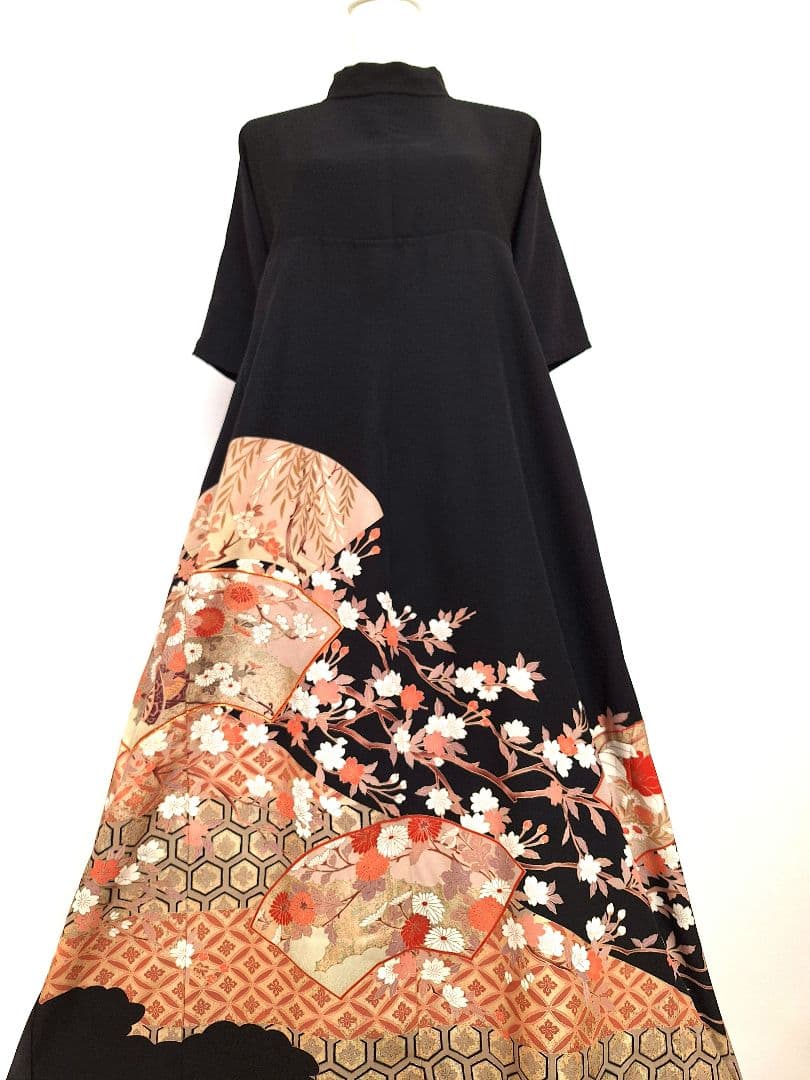 着物リメイクワンピース3644