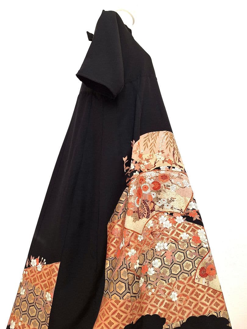 着物リメイクワンピース3644