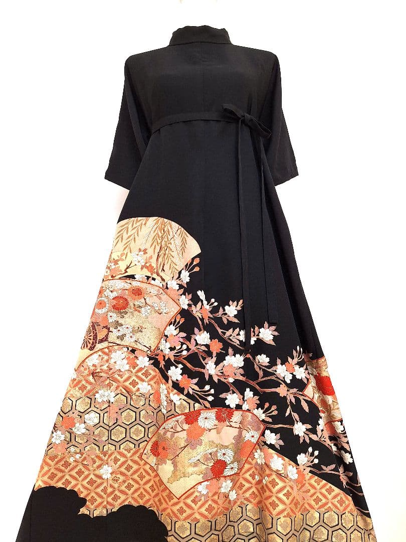 着物リメイクワンピース3644