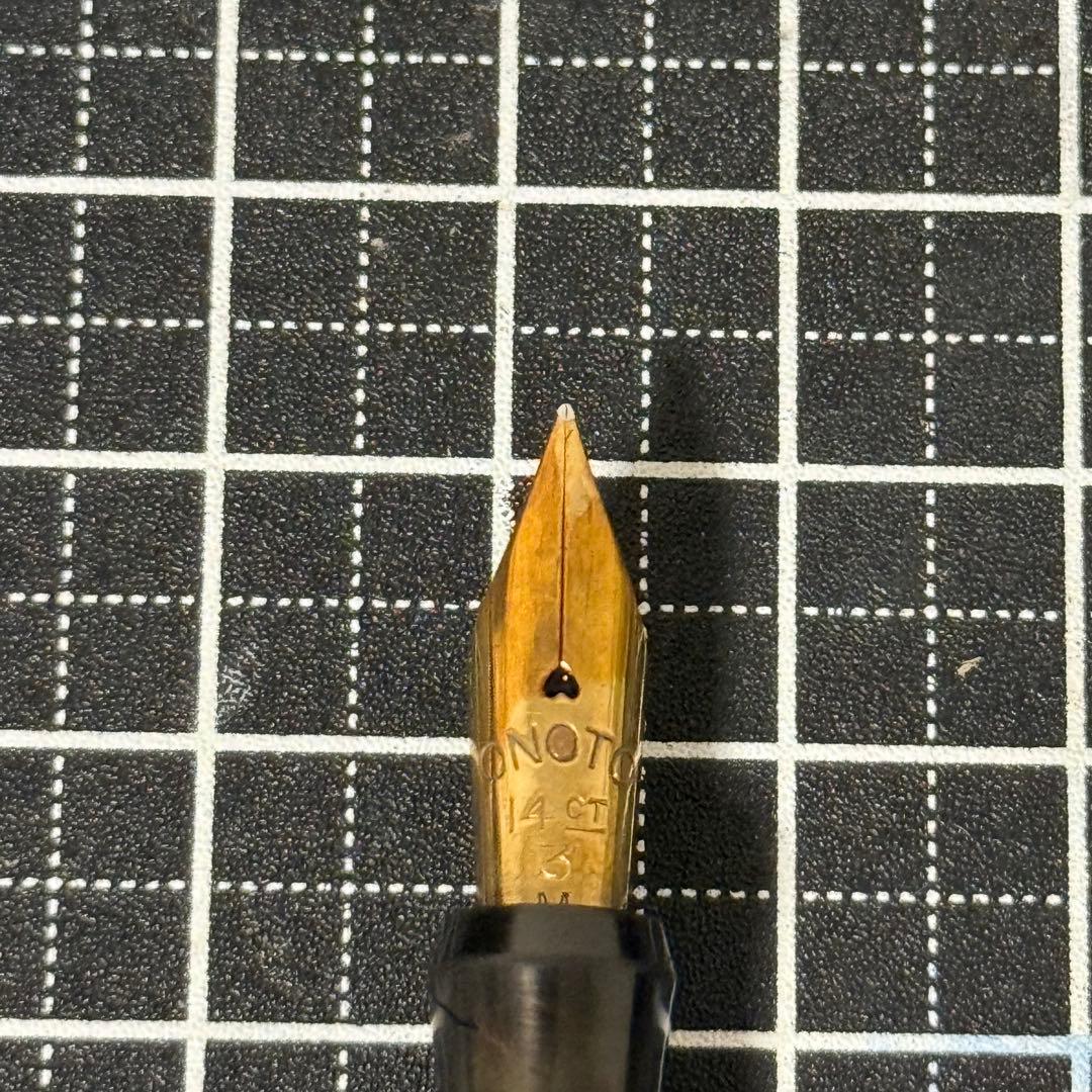 デラルー 万年筆 オノト エボナイト プランジャー式 14K