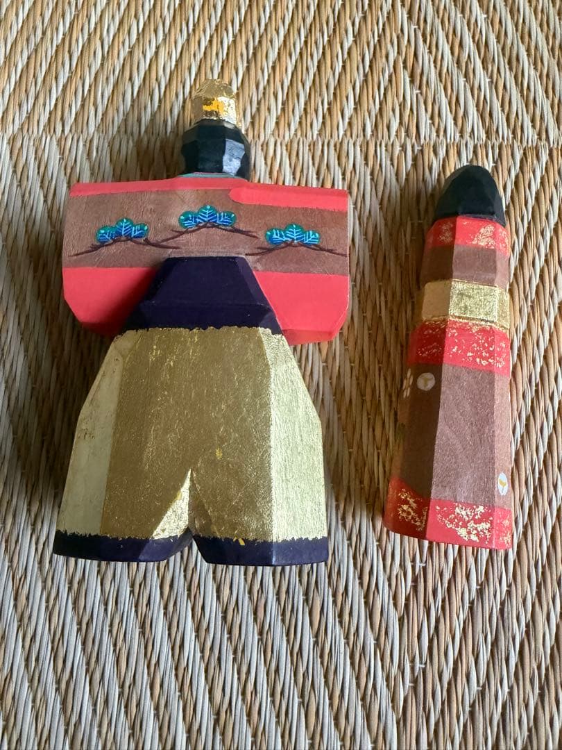 一刀彫 御雛 内裏雛 お雛様 共箱