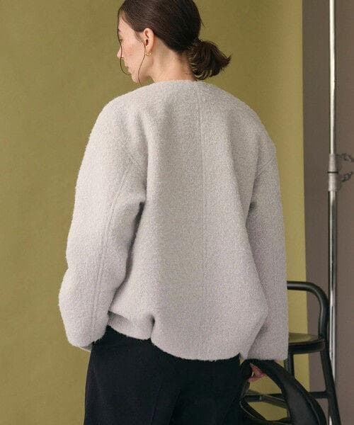 今季新作 BEAUTY&YOUTH 新品 ブークレーノーカラーブルゾン＊LT.灰