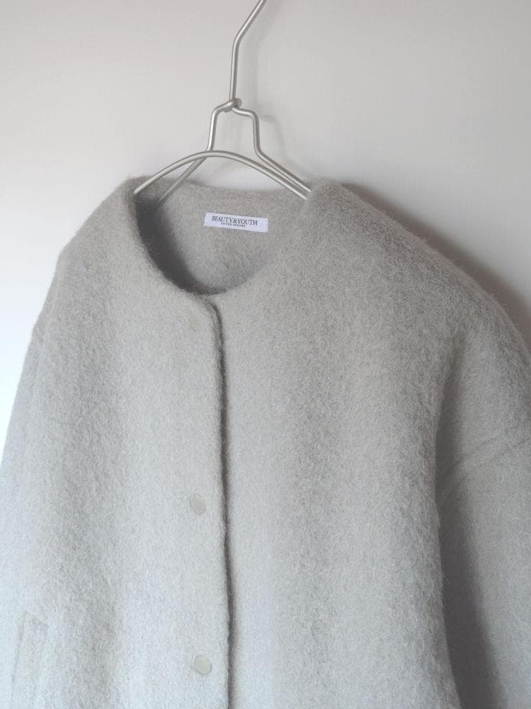 今季新作 BEAUTY&YOUTH 新品 ブークレーノーカラーブルゾン＊LT.灰