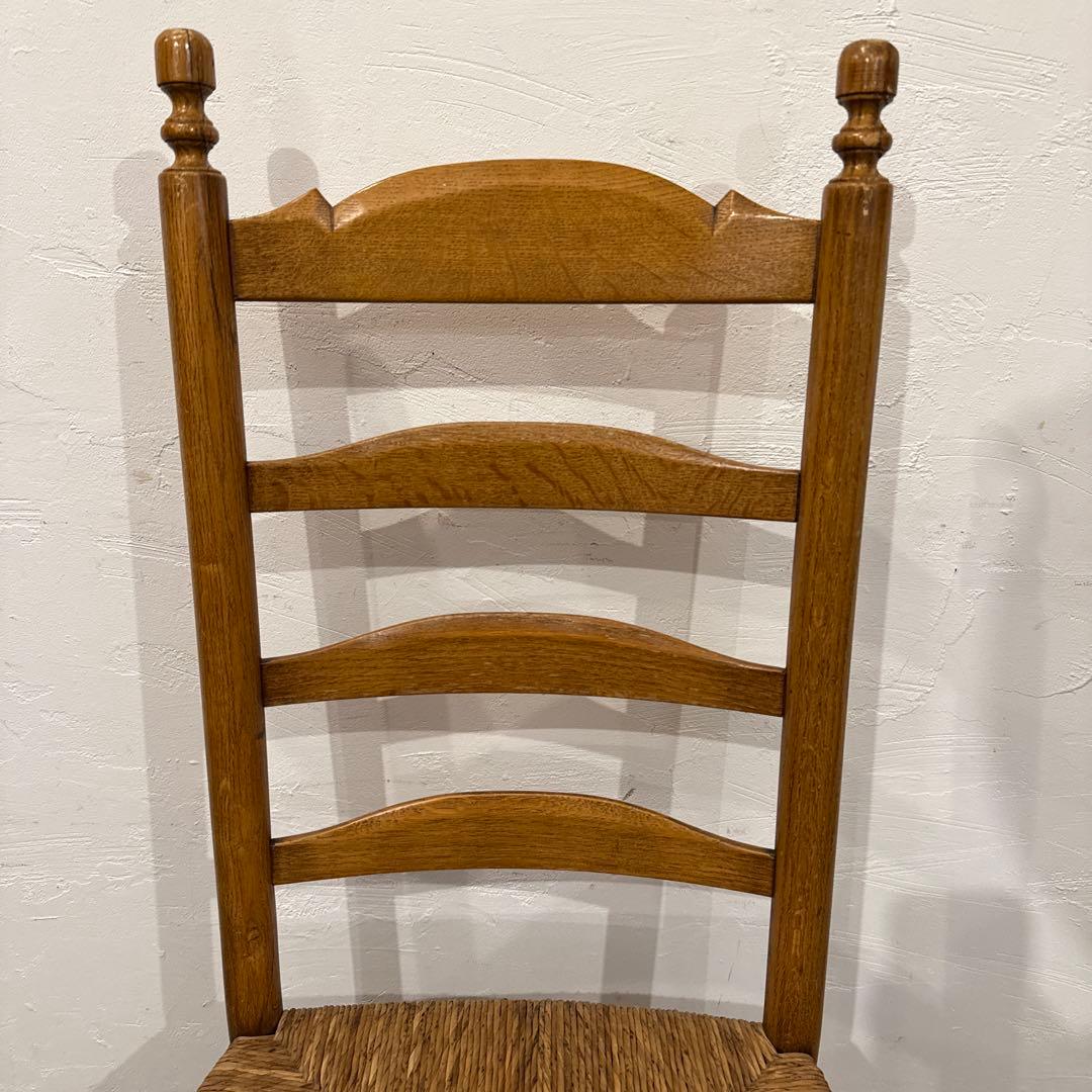 ヴィンテージ　ダイニングチェア　カフェチェア　藁座面