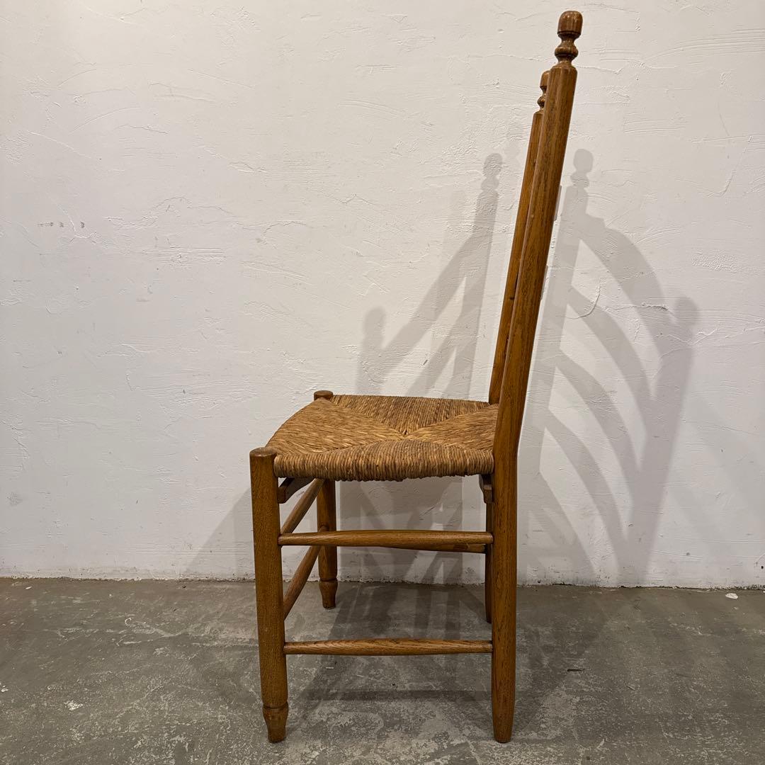 ヴィンテージ　ダイニングチェア　カフェチェア　藁座面