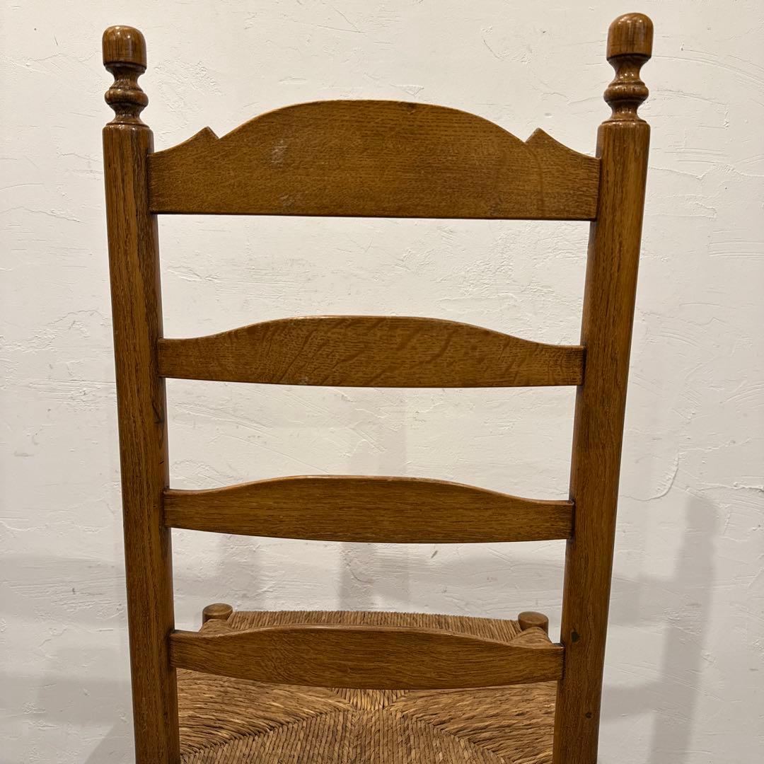 ヴィンテージ　ダイニングチェア　カフェチェア　藁座面