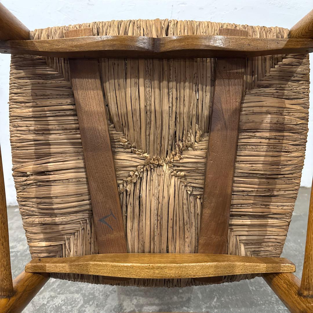 ヴィンテージ　ダイニングチェア　カフェチェア　藁座面