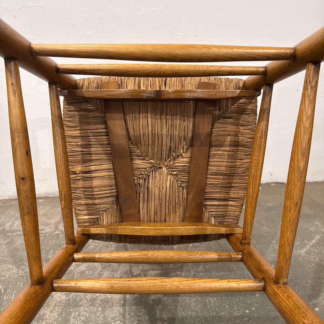 ヴィンテージ　ダイニングチェア　カフェチェア　藁座面
