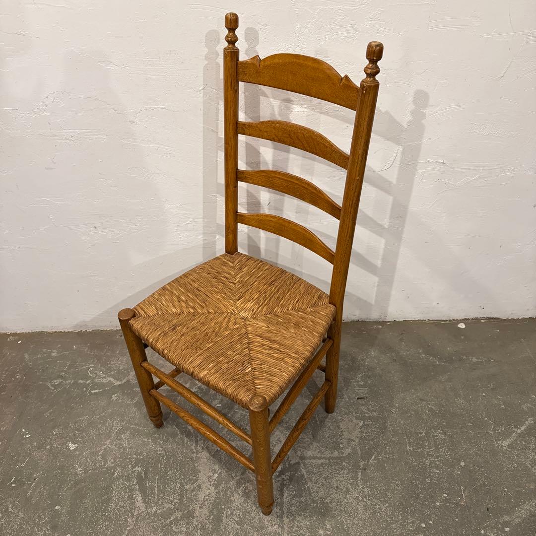 ヴィンテージ　ダイニングチェア　カフェチェア　藁座面