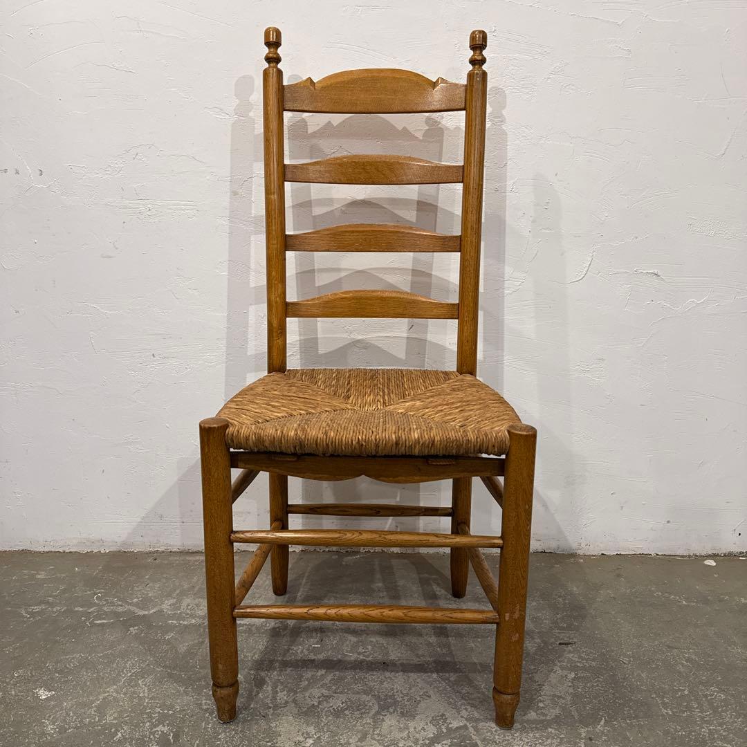 ヴィンテージ　ダイニングチェア　カフェチェア　藁座面