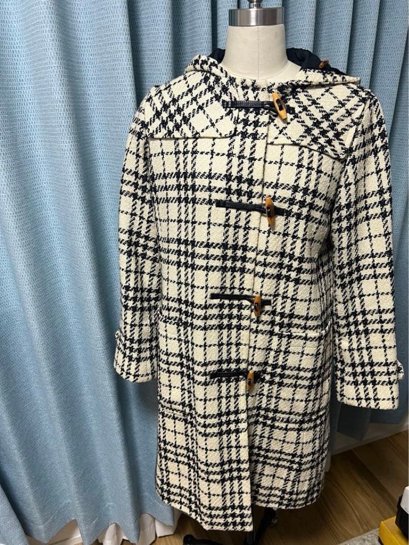 美品　バーバリー　ウール　フード付き　ロゴ　コート　大きいサイズ