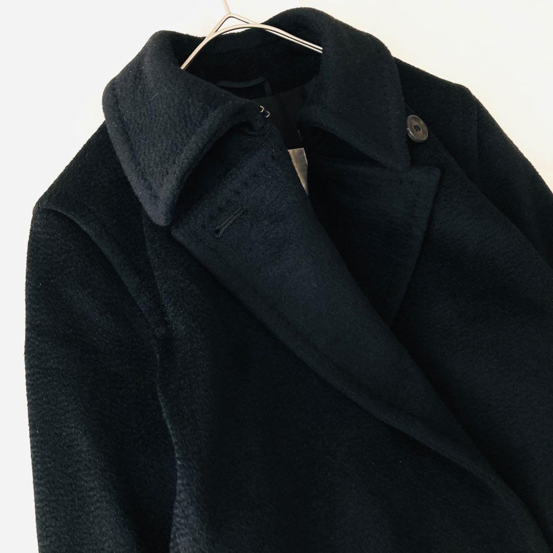 美品✨️キャメル100% マックスマーラ　最高級ライン白タグ　チェスターコート　黒