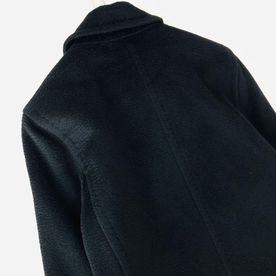 美品✨️キャメル100% マックスマーラ　最高級ライン白タグ　チェスターコート　黒