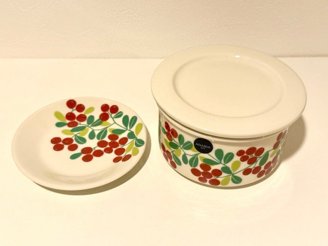 【新品未使用】ARABIA Pomonaジャー&プレート11.5cm各1個セット