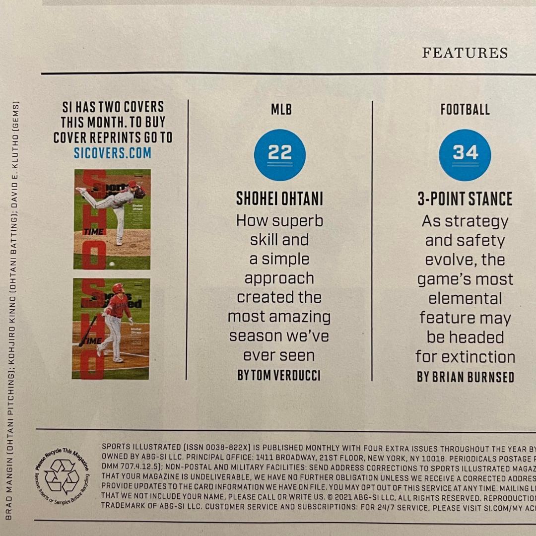 米国スポーツ・イラストレイテッド誌 大谷翔平特集号 2冊セット【値下げしました】