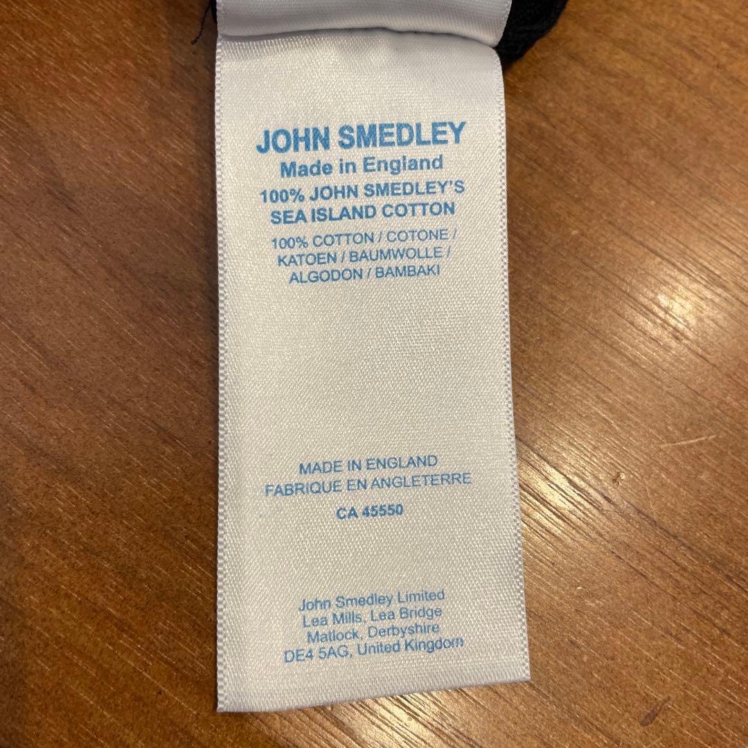 JOHN SMEDLEY KIERAN 30ゲージ コットン ニットポロ　色:黒