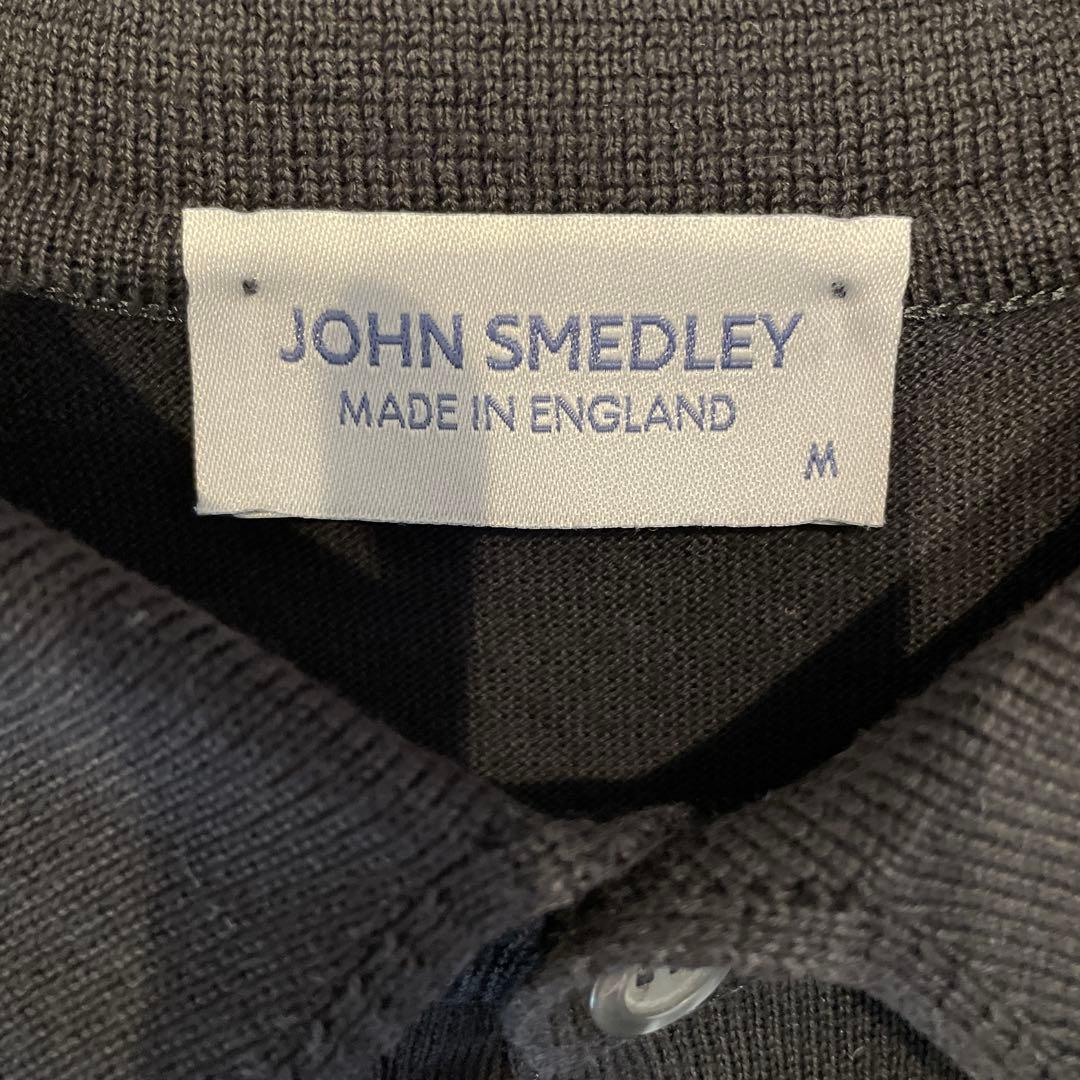 JOHN SMEDLEY KIERAN 30ゲージ コットン ニットポロ　色:黒