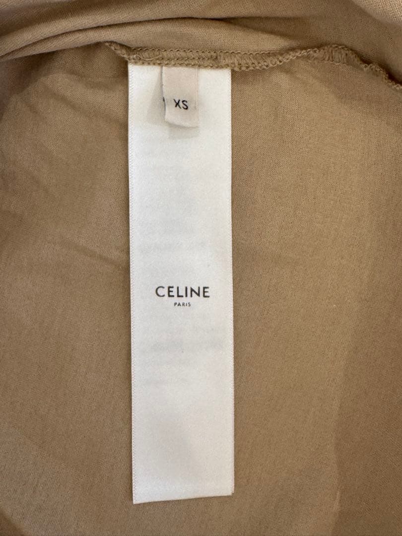 セリーヌ　メンズロゴTシャツ　ベージュ