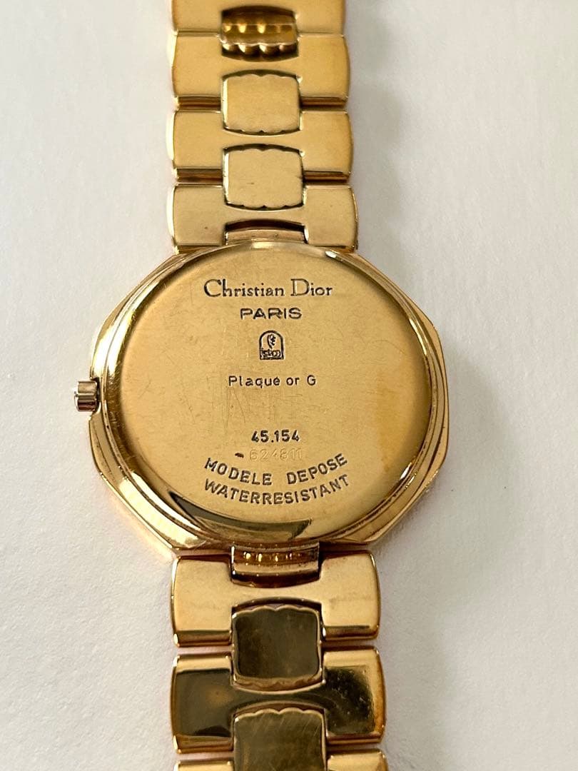 【稼働品】クリスチャンディオール　 オクタゴン　ゴールド文字盤　CDロゴ