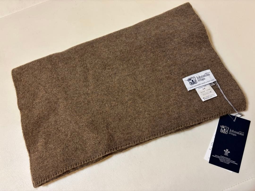 Johnstons of Elgin カシミヤショートマフラー