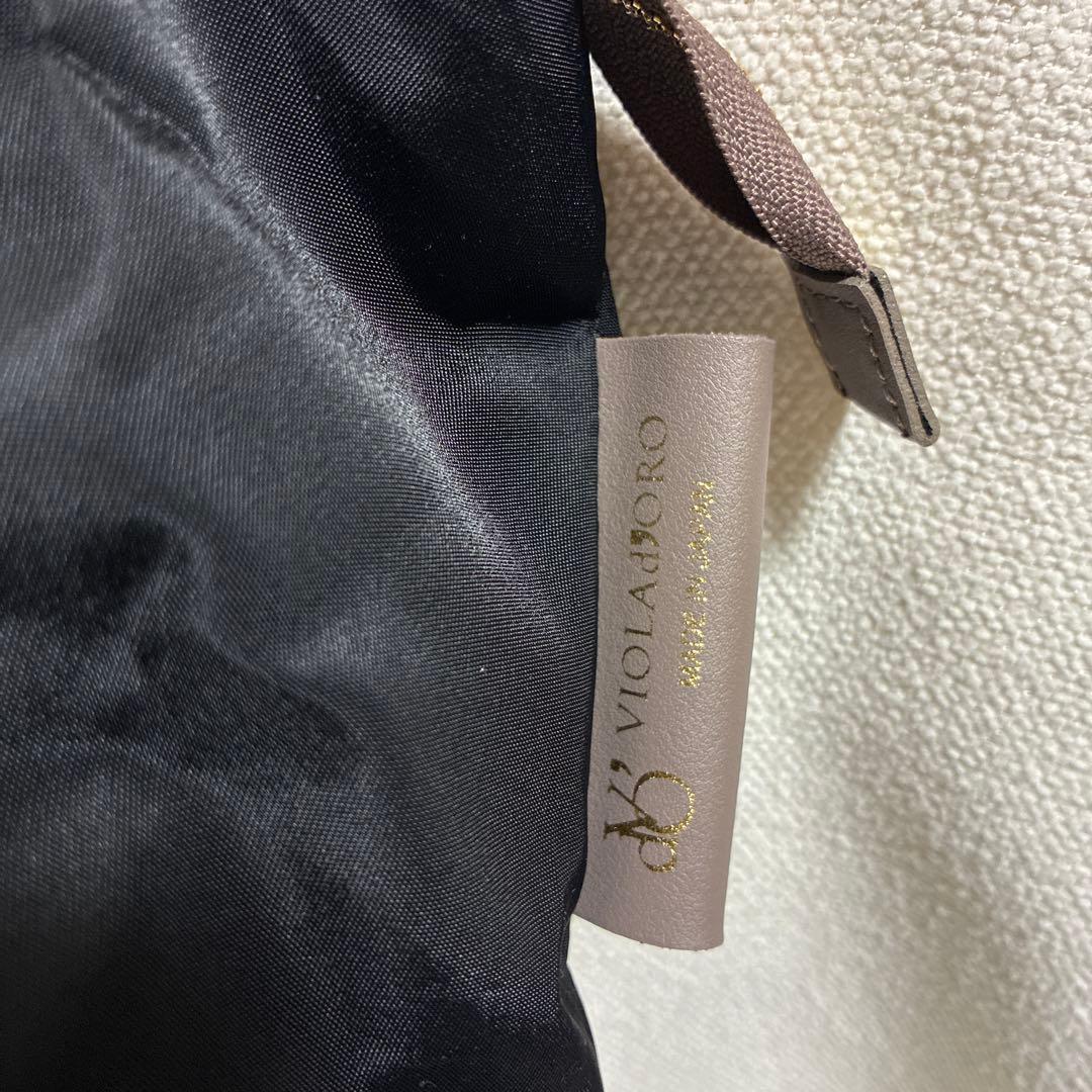 ヴィオラドーロ　ビアンカ　M ブラックXトープ　トートバッグ　ノットハンドル